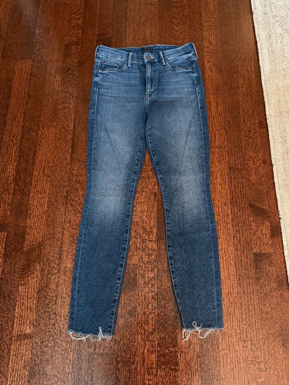 MOTHER The Looker Ankle Fray Jeans Size 27 Raw Hem